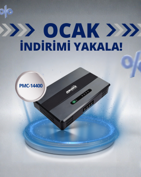 Powerful PMC-14400 4x4000 mA Lityum İyon Pil CCTV Güvenlik Kamera UPS Kesintisiz Güç Kaynağı