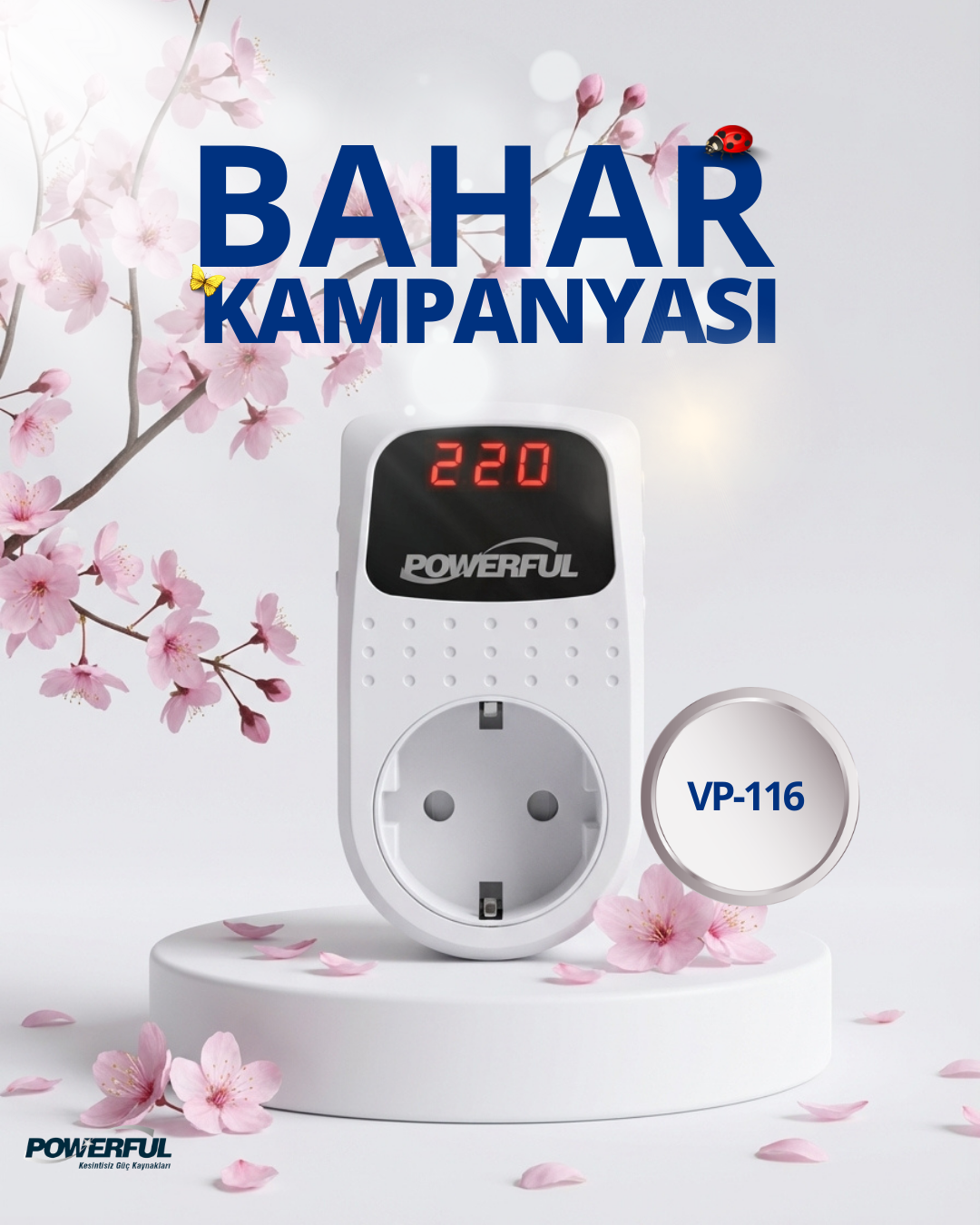 Powerful VP-116 3500W Tekli Gerilim Koruma Prizi