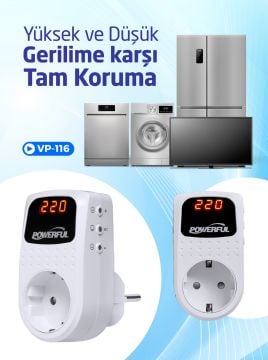 Powerful VP-116 3500W Tekli Gerilim Koruma Prizi