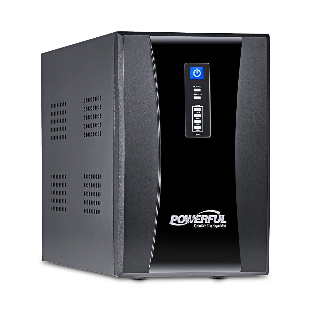 Powerful SLE-2000 2000VA 1200W 2*12V 9Ah Akülü Line Interactive UPS Kesintisiz Güç Kaynağı