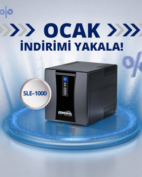 Powerful SLE–1000 1000VA 600W 2*12V 7Ah Akülü Line Interactive UPS Kesintisiz Güç Kaynağı