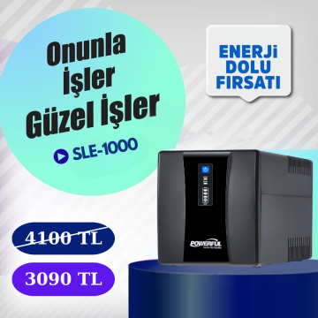 Powerful SLE–1000 1000VA Line İnteractive Ups Kesintisiz Güç Kaynağı