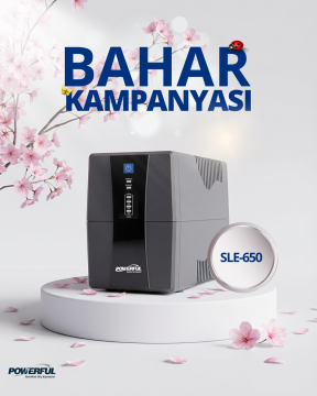 Powerful SLE-650 650VA 360W 1*12V 7Ah Akülü Line Interactive UPS Kesintisiz Güç Kaynağı