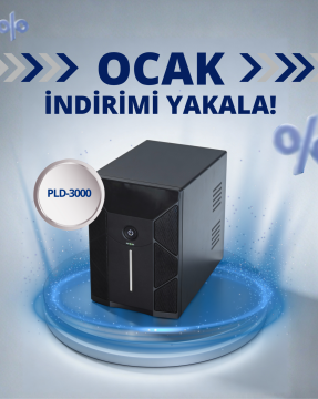 Powerful PLD-3000 3000VA 1800W  4*12V 9Ah Akülü Line Interactive UPS Kesintisiz Güç Kaynağı