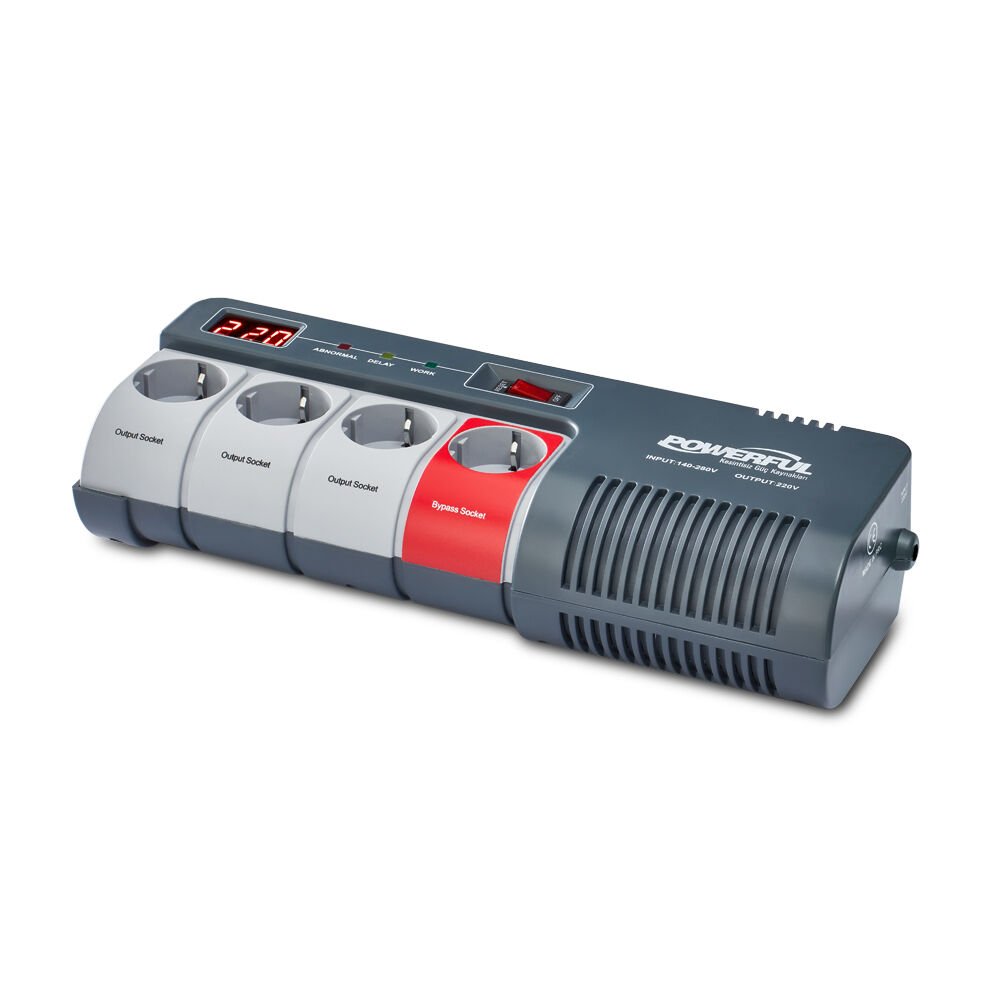 Powerful AVR-1012 1200VA 720 W Buzdolabı-Kombi-TV-Bilgisayar Voltaj Regülatörü