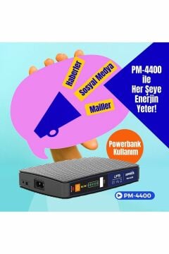 Pm-4400 8000 mA Lityum Pil Mıcro Dc Modem Ups Kesintisiz Güç Kaynağı