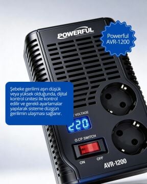 Powerful AVR-1200 1200VA 600W Otomatik Voltaj Regülatörü
