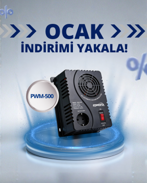 Powerful PWM-500 500VA 250W Kombi, Buzdolabı Otomatik Voltaj Regülatörü