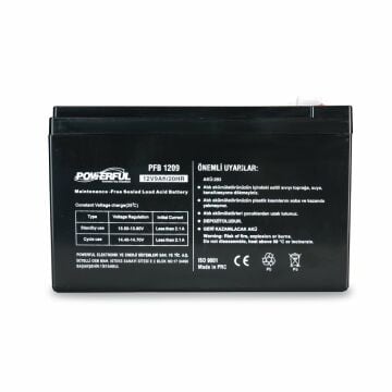 POWERFUL PFB-1209 12V 9AH 20HR BAKIMSIZ KURU TİP AKÜ