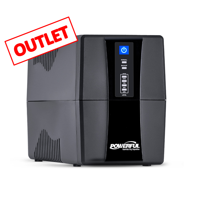 Powerful SLE-650 650VA 600VA 1*12V 7Ah Akülü Line Intreractive UPS Kesintisiz Güç Kaynağı ( OUTLET )