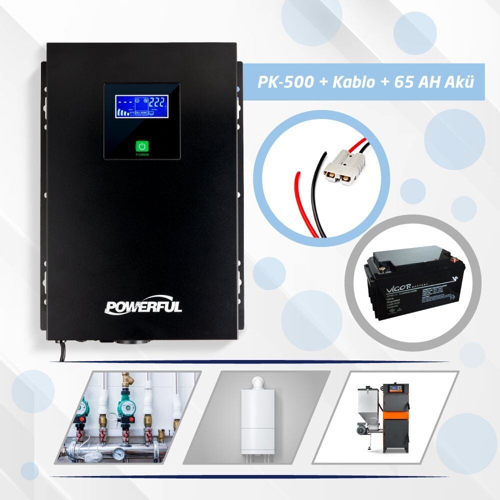 POWERFUL PK-500 KOMBİ UPS 65AH AKÜ